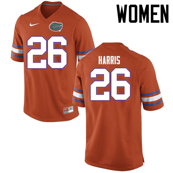 Florida Gators Women #26 Marcell Harris College Football Jersey Orange